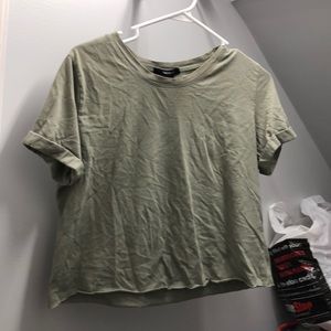 olive colored crop top